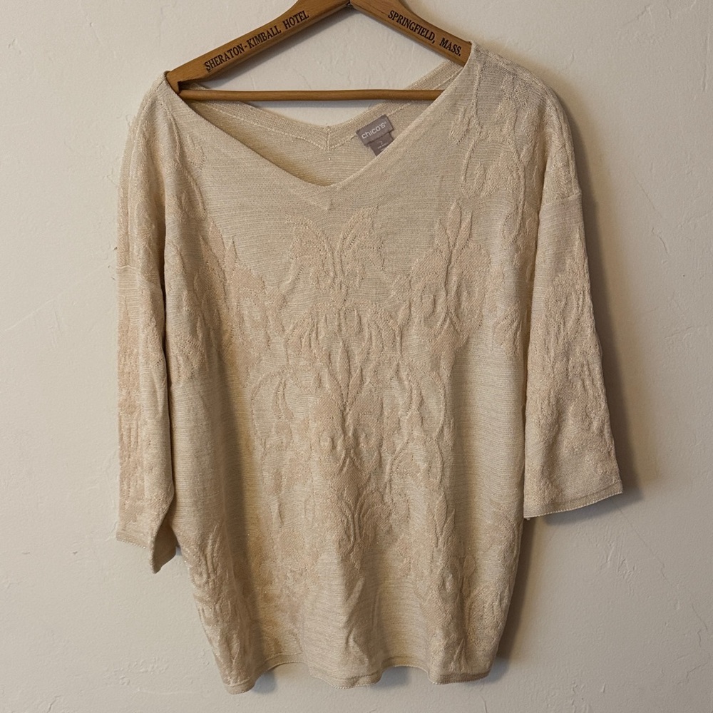 Chico's Beige Knit Top